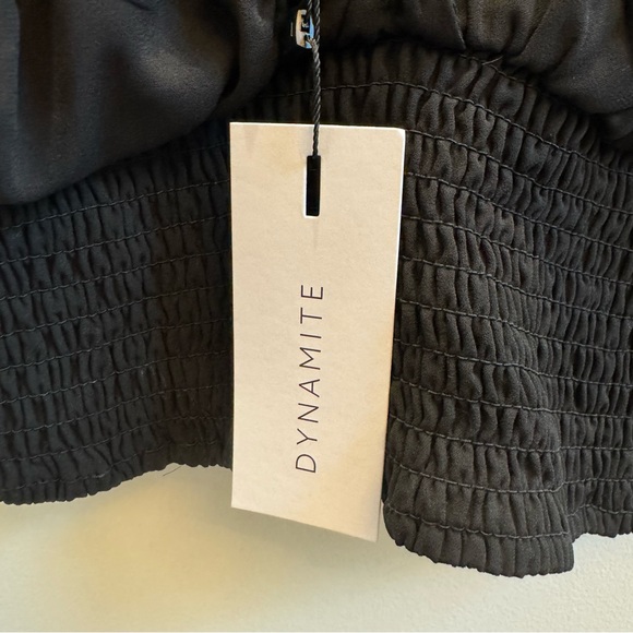 Dynamite Elegant Black Ruffled Crop Top - Picture 5 of 8